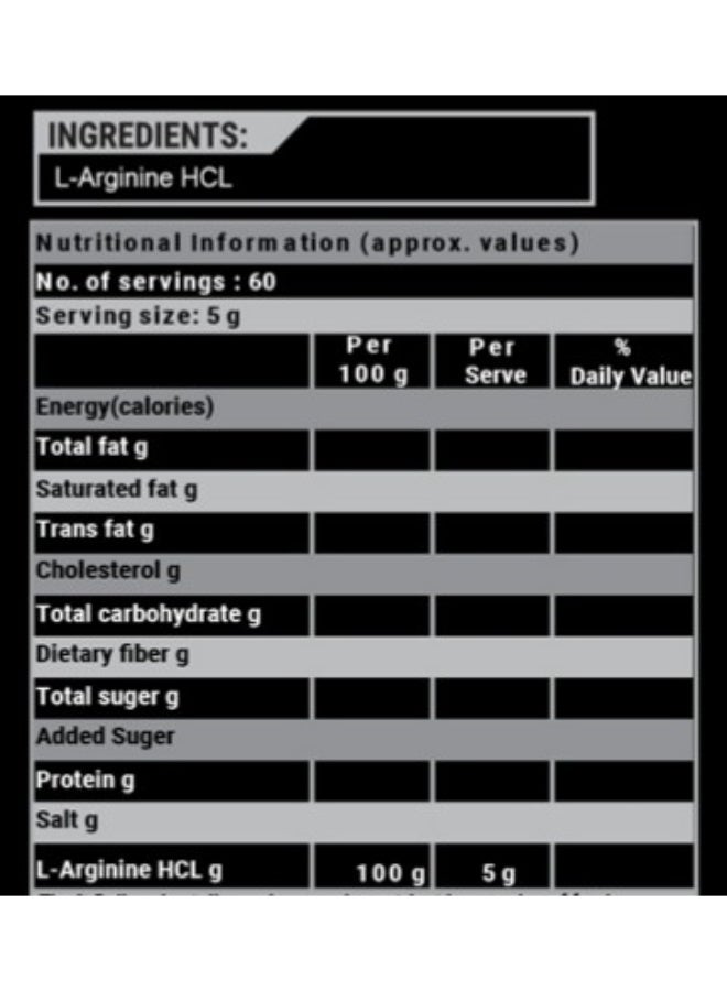Britpro L-Arginine HCL, 300g - High Purity Powder - Supports Nitric Oxide Production & Blood Flow - Pre Workout Performance & Muscle Pumps - Circulation Support - Made in The UK - Image 3
